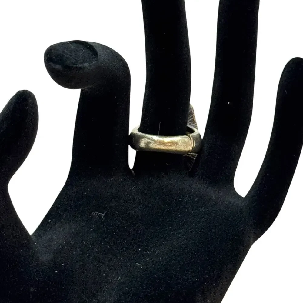 Turquoise Stone Stretch Ring Silver